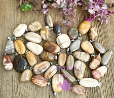 Wholesale Lot 36 Pcs Natural Petrified Wood Crystal Pendant Healing Energy