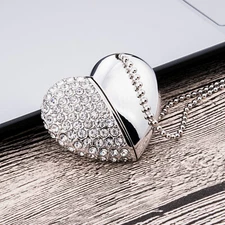 32GB Crystal Diamond Heart USB 2.0 Flash DriveThumb Pen Drive Flash Memory Stick