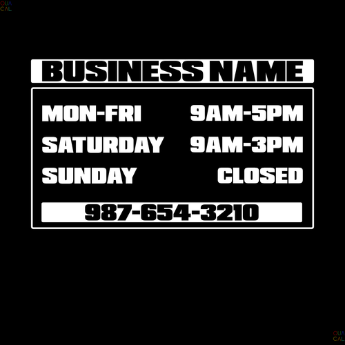 Custom Company Business Store Name Hours Phone Vinyl Decal Sticker Sign #23 - Picture 9 of 10