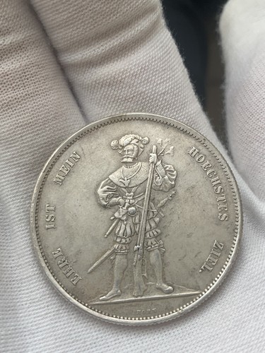 Schweiz 1857 Bern 5 Franken Schießtaler, selten 5k, original