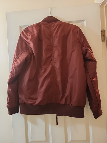 Abercrombie Water Resistant Classic Bomber Blood Dark Red New Size Small Women's - Picture 5 of 5