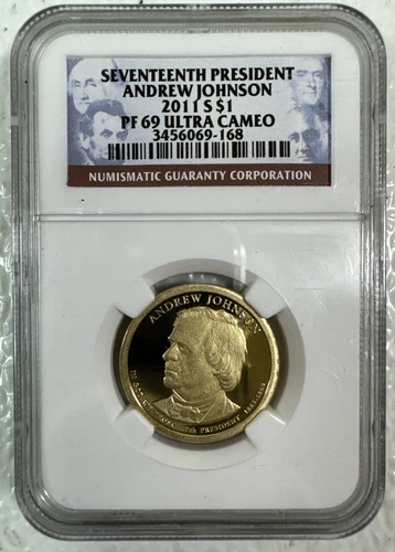PF69 2011-S Andrew Johnson Presidential Dollar - Graded NGC