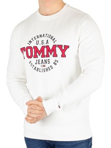 Tommy Classique Blanc Jeans Sweat Homme Circulaire Graphique 8qx8rwZtH