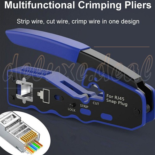 RJ45 Crimper Crimping Tool Cat5e 6 7 HD Pass Through Network Cable Connector - Picture 8 of 12