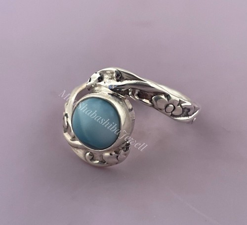 Natural Larimar Ring Gemstone Ring 925 Silver Handmade Ring Anniversary Rings - Imagen 9 de 9