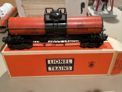 ORIGINAL LIONEL 6315 GLOSSY GULF TANK CAR - BRICK OB - C-7+- 1956 - Picture 1 of 9