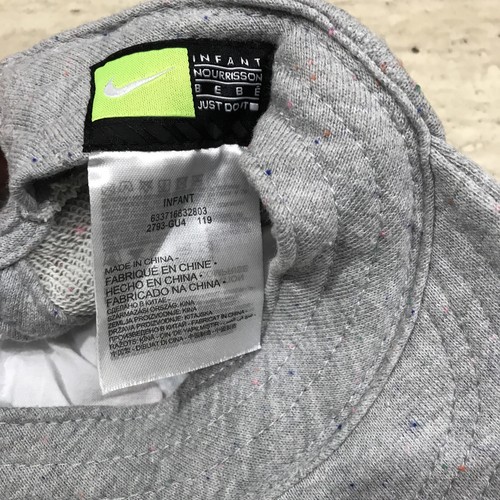 Nike Infants Newborn Gray Soft Baseball Cap Hat - Imagen 3 de 3