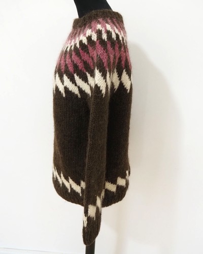 Damen Island Norweger Strick Pullover Grösse L Schurwolle Handarbeit K047 - Bild 2 von 3
