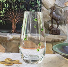 Vintage Southern Living at Home Green Polka Dot Blown Glass Vase Made in Poland