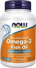 NOW Foods Omega-3 Fish OIl, 1000 mg, 100 Softgels