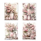 Set of 4 8x10 Shabby Chic Pink Wall Art Canvas Prints