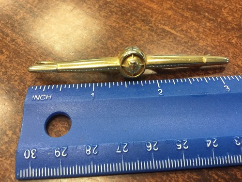 1949 1950 ? Ford Tie Clasp Gold Tone Shoebox Vintage - Picture 1 of 13