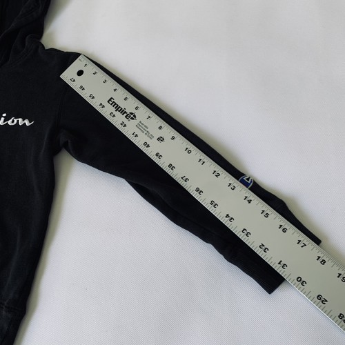 Champion Hoodie Youth S Black White Spell Out Logo Sweatshirt Long Sleeve Sport - Picture 8 of 9