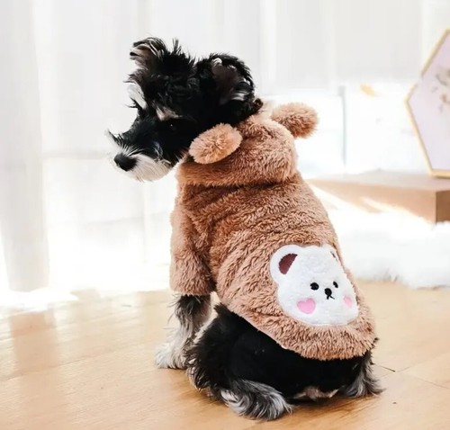 Cartoon Bear Embroidered Hooded Pet Hoodie, Teddy Bear Costume Size Medium - Picture 6 of 6