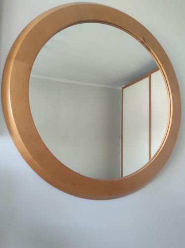 Specchio da Parete rotondo in legno 70 cm - Foto 2 di 5