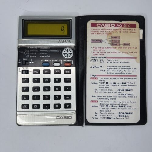 Komputer alarmowy Casio AQ-810 Vintage - Kalkulator - GŁOŚNY TIMER - Przetestowany - Zdjęcie 1 z 11