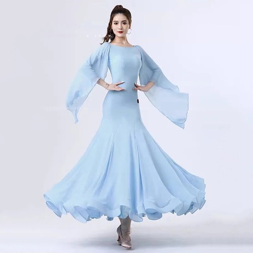 New Ballroom Dance Dress Women's Elegant Modern Costumes Big Stage Wear Clothes - Picture 1 of 23