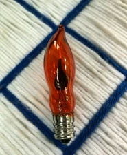 new C7 AMBER 1w FLICKER FLAME LIGHT BULB E12 candelabra flickering Ships for 7¢*