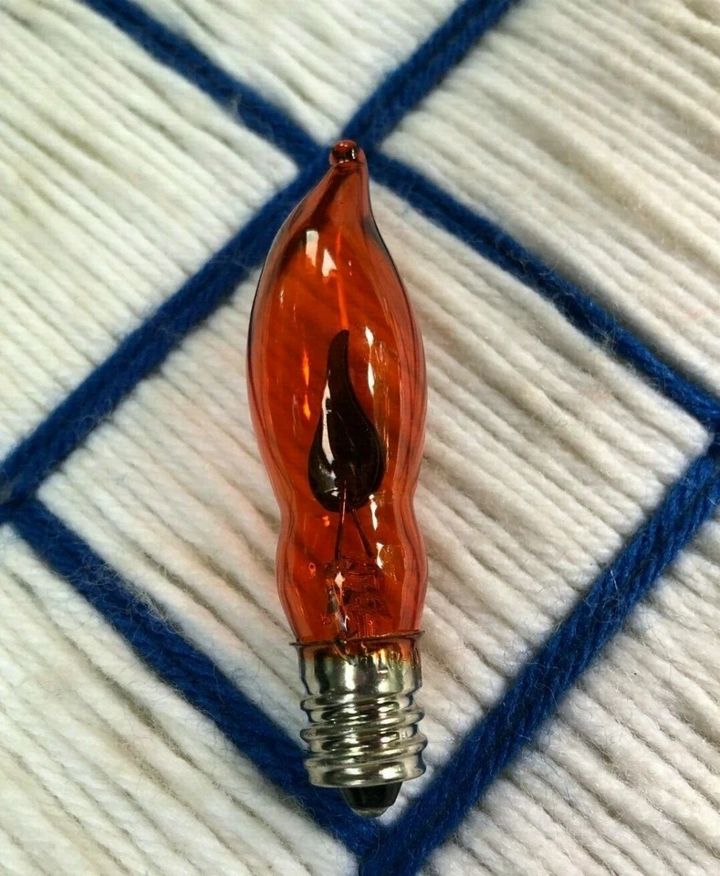 CARDof2 new C7 AMBER FLICKER FLAME LIGHT BULB E12 candelabra flickering 7¢ ship* - Image 2 of 4