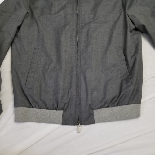 Eleventy Bomber Jacket Mens XL Gray Wool Windbreaker Lined Full Zip Aviator - Picture 9 of 9