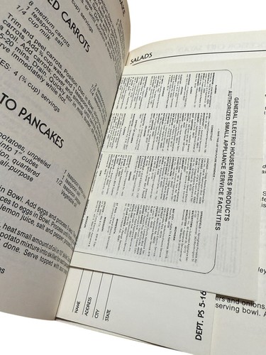 GE Küchenmaschine Broschüre Anleitung und Rezepte Modell FP1 4200 Handbuch - Bild 3 von 4