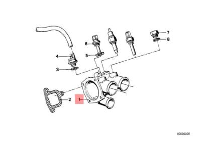 For BMW E23 E24 E28 E32 E34 Engine Coolant Thermostat Housing Cover 11531268650E