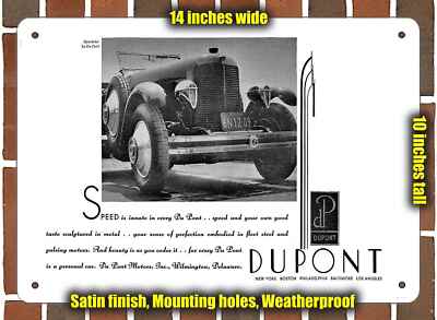 Metal Sign - 1930 Du Pont Speedster - 10x14 inches