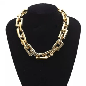 Les femmes léger Gold Couleur Style Chunky 18" Collier de chaîne de Choker 92-2