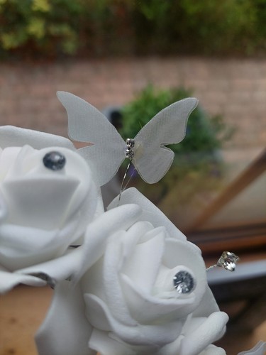 White Floral Crown By Cara's Crowns Embellished Bride Bridesmaid 1st Communion - Picture 12 of 14