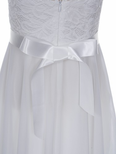 Flower Girl Chiffon Dress Princess Pageant Party Formal Gown Kids Prom Ball Gown - Picture 50 of 134