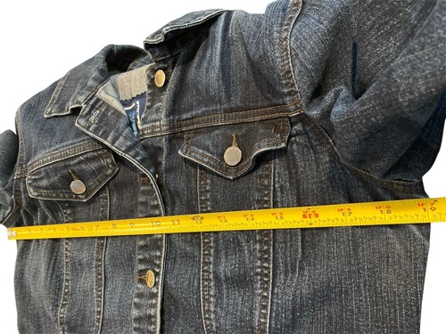 KISS Band Upcycled Denim Jacket Blue sz S Summer Festival Concert Classic Women - Picture 8 of 13