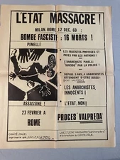 Belle Rare Affiche Anti Fichistes Autentique 1969  Gauche Politique Anarchiste