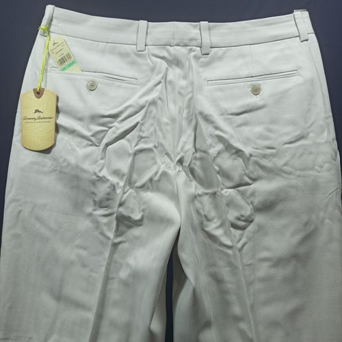 TOMMY BAHAMA Mens Trousers Pants 34x32 W34 L32 CREAM SILK FISHBONE CHINO $135NEW - Picture 9 of 15