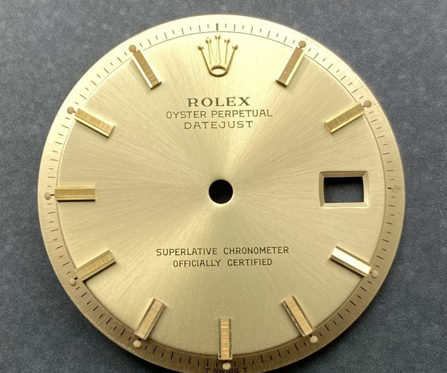 ROLEX Datejust OYSTER PERPETUAL Watch Dial Wideboy Gold 1600 1601 1603 Ex++ ROLEX Datejust OYSTER PERPETUAL Watch Dial Wideboy Gold 1600 1601 1603 Ex++