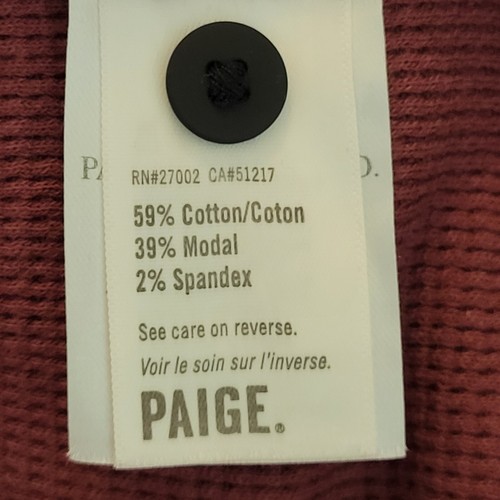 Paige Logan Hooded Henley Waffle Knit 3 Button Hoodie Pullover Shirt Mens XL Red - Bild 9 von 9