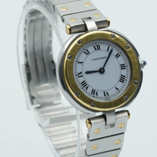 Cartier Santos Ronde Quartz Ladies Watch 26Mm Steel/Gold Vintage With Steel Band - Picture 2 of 11