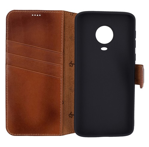 Custodia per Nokia G20 Pocket-Book Vero IN Pelle Protettiva Bruciato Cognac - Foto 2 di 9