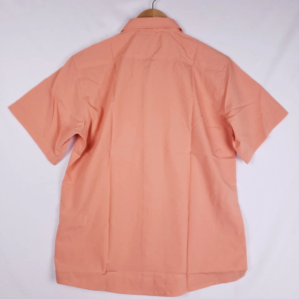 Harriton Button-Up Shirt Men’s Small Orange Lightweight Office Wear Minimalist - Image 4 of 4