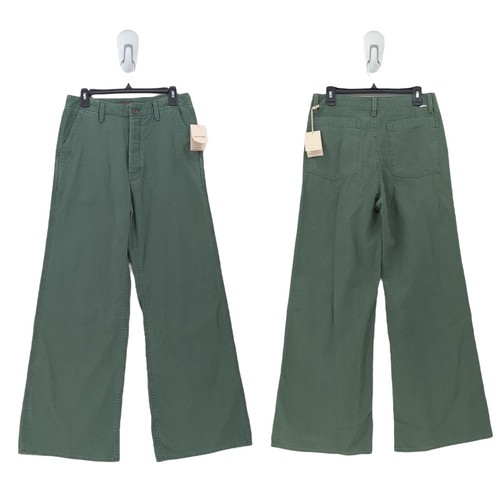 MOTHER Women 28 Major Roller Sneak Roller Jeans Roger That Green Wide Leg NEW - Picture 2 of 12