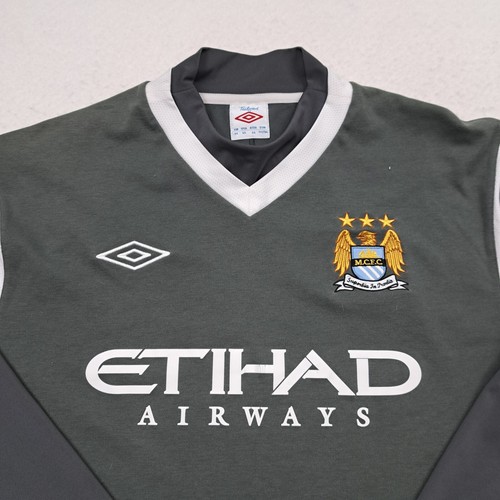 Maglia Manchester City Umbro Uomo 44 Grigio Calcio Portiere Kit 2009-2010 - Foto 6 di 14