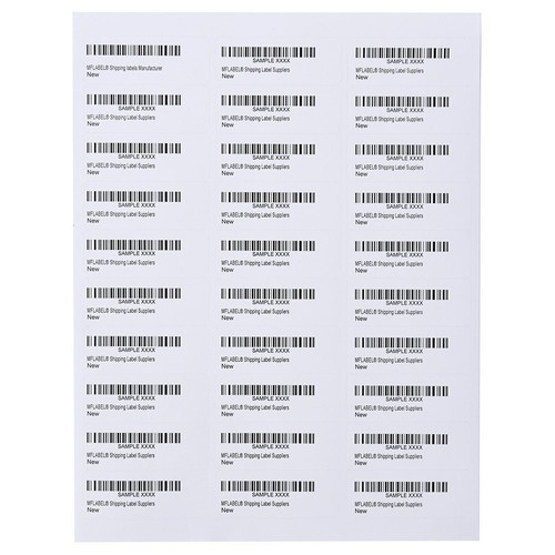 60000 Label ( 2000 Sheets ) 1" x 2 5/8" Shipping Adhesive Labels 2.625 x 1 30 UP - Picture 2 of 7