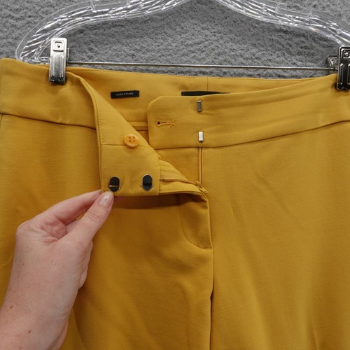 Pantalones de vestir Talbots Signature pierna ajustada 10 amarillo mostaza para mujer carrera NUEVO - Imagen 12 de 15