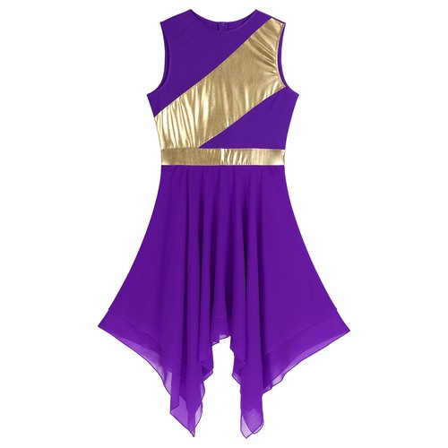 Womens Dancewear Dance Dresses Ballet Costume Modern Workout Asymmetrical Hem - Bild 56 von 70