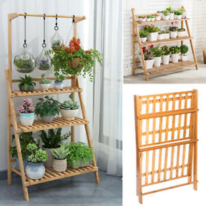 Large-Bamboo-Flower-Pot-Shelf-Plant-Stand-3-Tiers-Planter-Ladder-Rack-Organizer