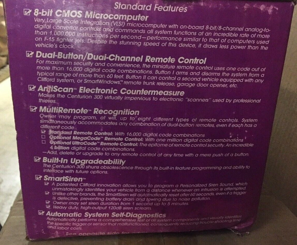 Clifford CENTURION 300 OG Alarma Coche con Control Remoto/Transmisor Manual 100% COMPLETO Foto 2 de 4