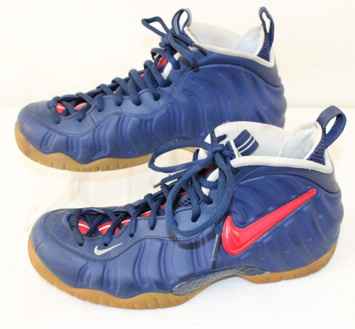 Nike Air Foamposite Mens 9 Pro Blue Void University Red Lace Up High Top Shoes - Picture 2 of 16