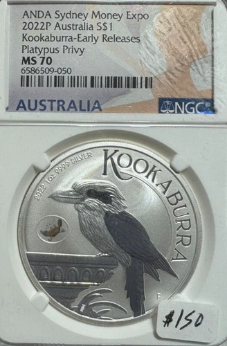 2022P SILVER AUSTRALIA KOOKABURRA EARLY RELEASES PLATYPUS PRIVY NGC MS 70 050