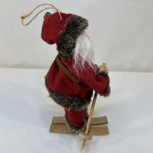 Santa Skier With Skis Christmas Ornament  6.5" - Picture 3 of 17