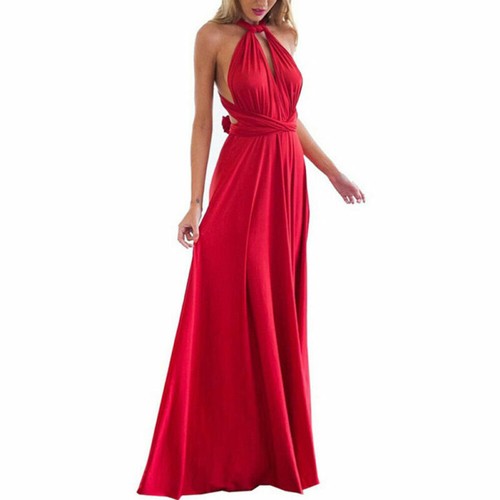 Formelle Damen Lang Ballkleid Party Ball Cocktail Wedding Brautjungfer Abend D ≌ - Bild 18 von 20
