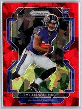 2021 PANINI PRIZM RED CRACKED ICE TYLAN WALLACE RC BALTIMORE RAVENS #356
